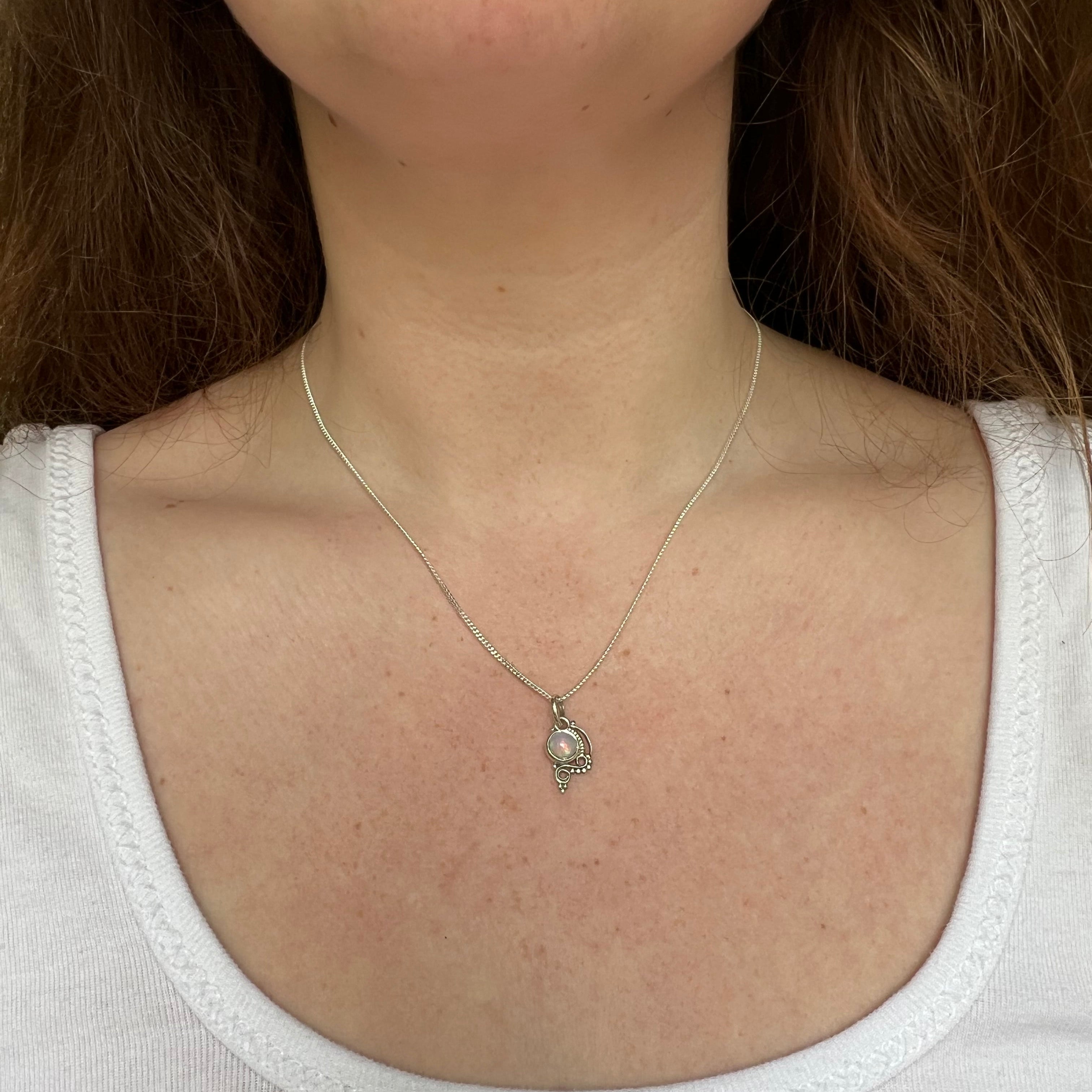 Opal Kette - 925 Sterling Silber