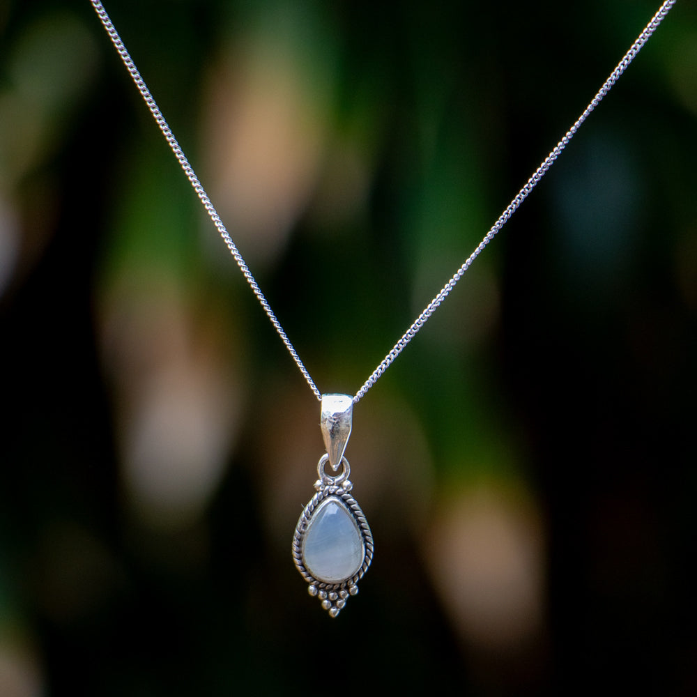 Regenboog Maansteen Ketting - 925 Sterling Zilver - Echte edelsteen - Nikkelvrij
