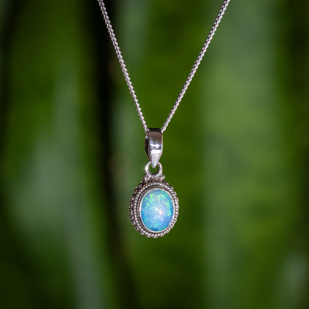 Ethiopisch Opaal Ketting - 925 Sterling Zilver - Echte edelsteen - Nikkelvrij