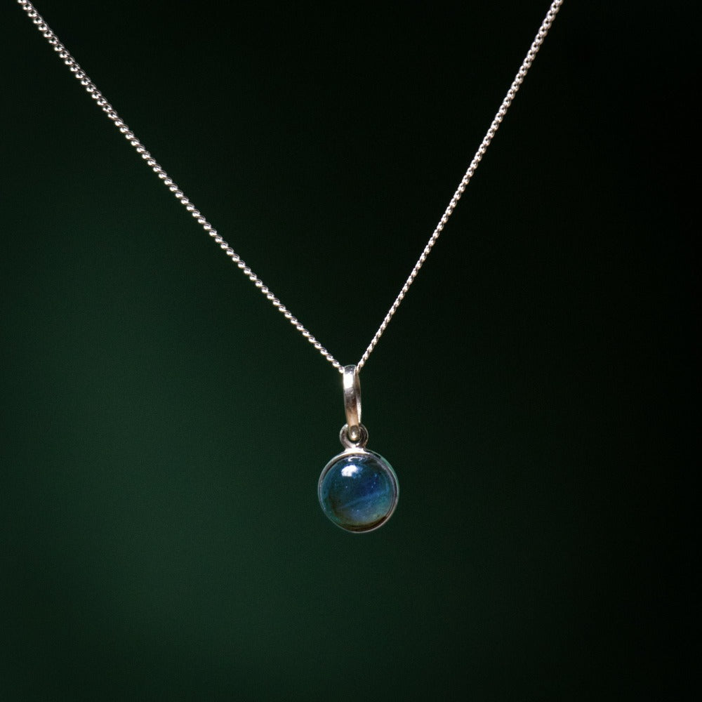Labradorit Halskette Mini - 925 Sterling Silber