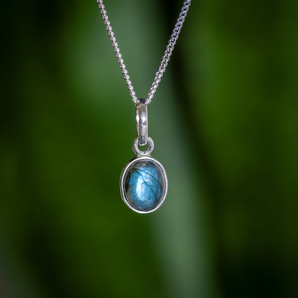 Labradoriet Ketting - 925 Sterling Zilver - Echte edelsteen - Nikkelvrij