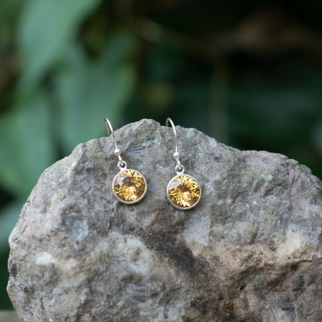 Zenvya - Citrien Oorhangers - 925 zilver