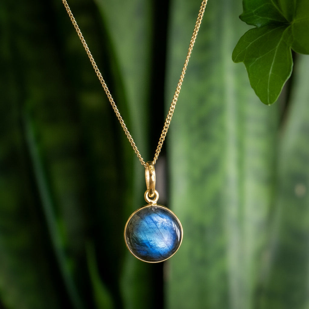 Zenvya - Labradoriet Ketting - 14K goud