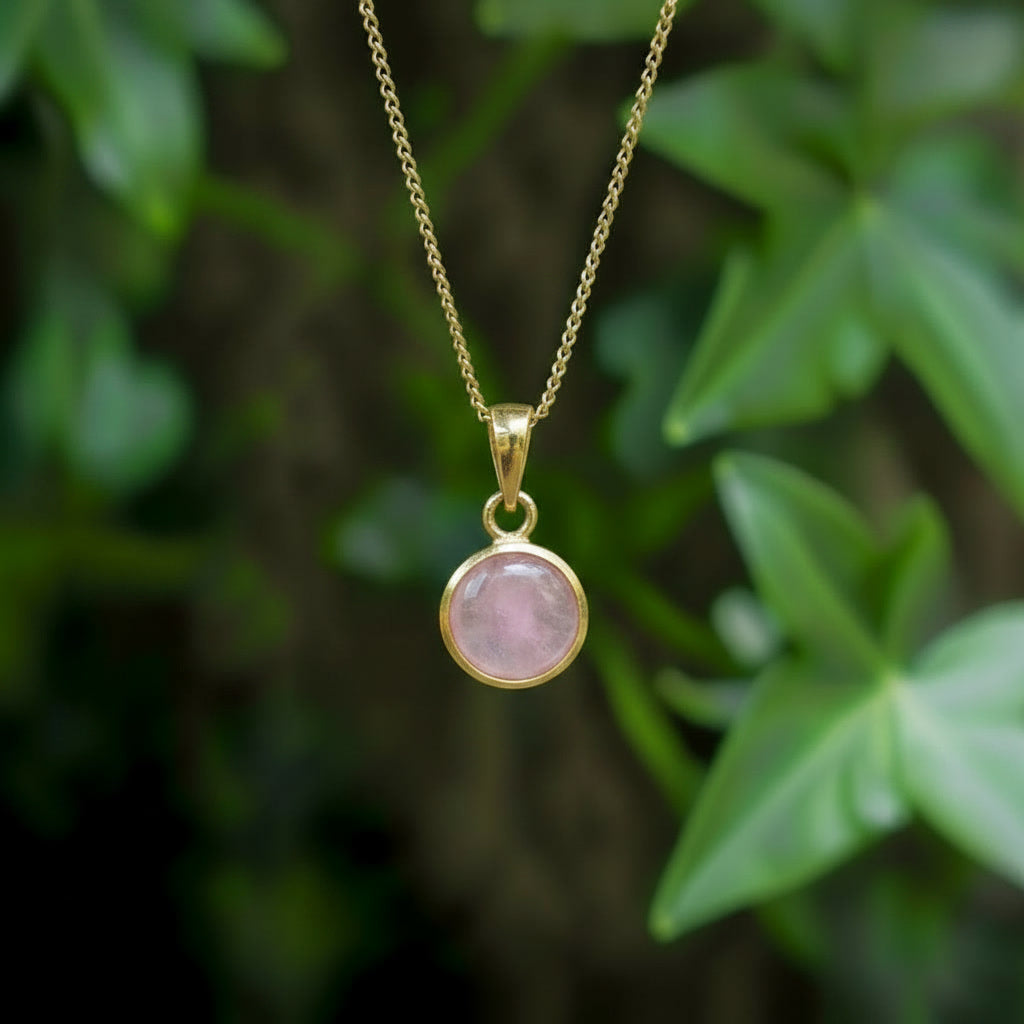 Zenvya - Rozenkwarts Ketting - 14K goud