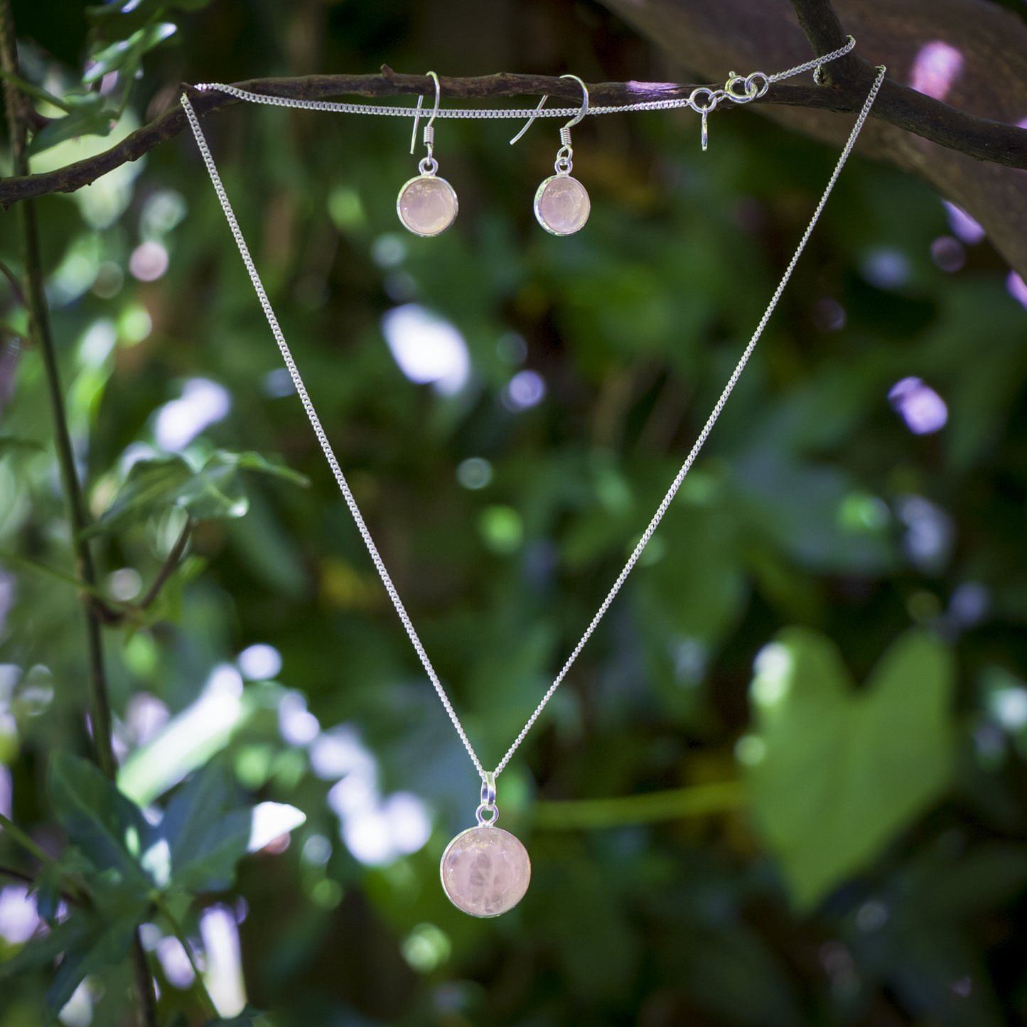 Rosenquarz Schmuck-Set - Liebe & Leidenschaft