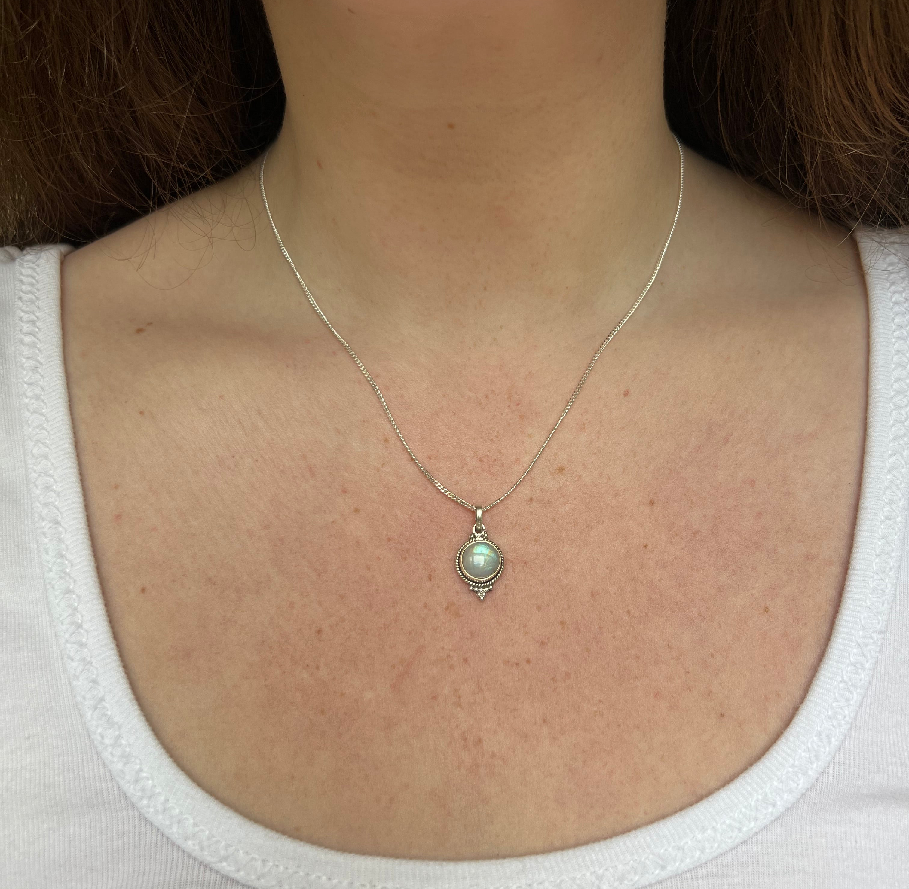 Mondstein Kette – 925 Sterling Silber