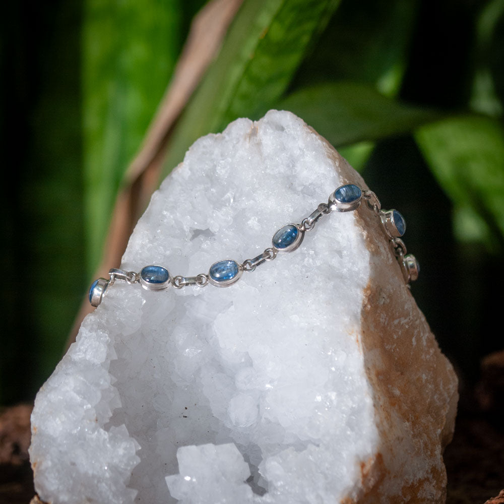 Kyanit-Halskette – 925er Sterlingsilber – echter Edelstein – nickelfrei