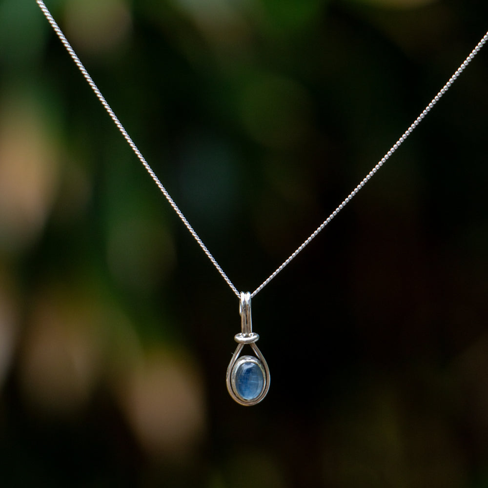 Kyanit-Halskette – 925er Sterlingsilber – echter Edelstein – nickelfrei