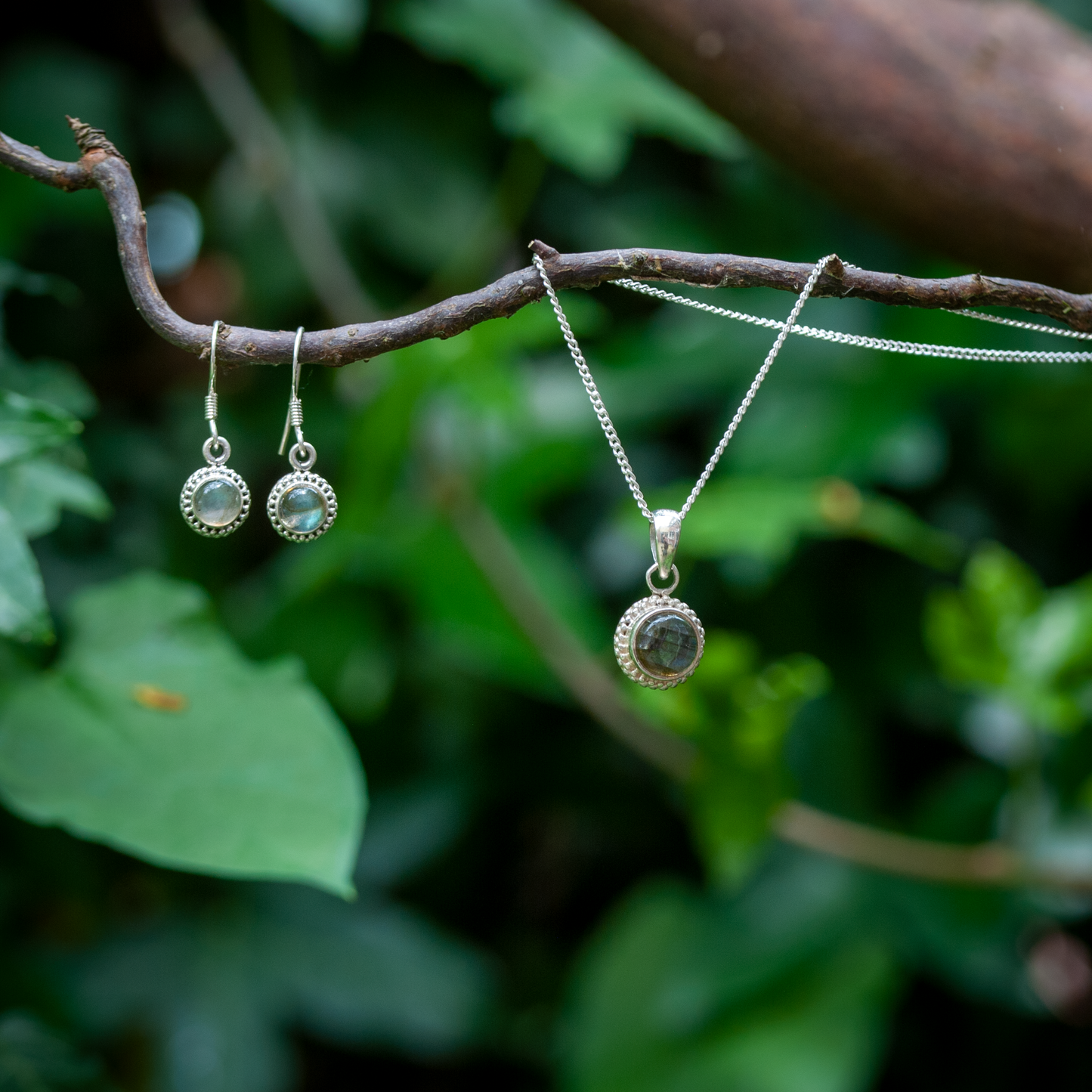 Labradorit Schmuckset - 925 Sterling Silber