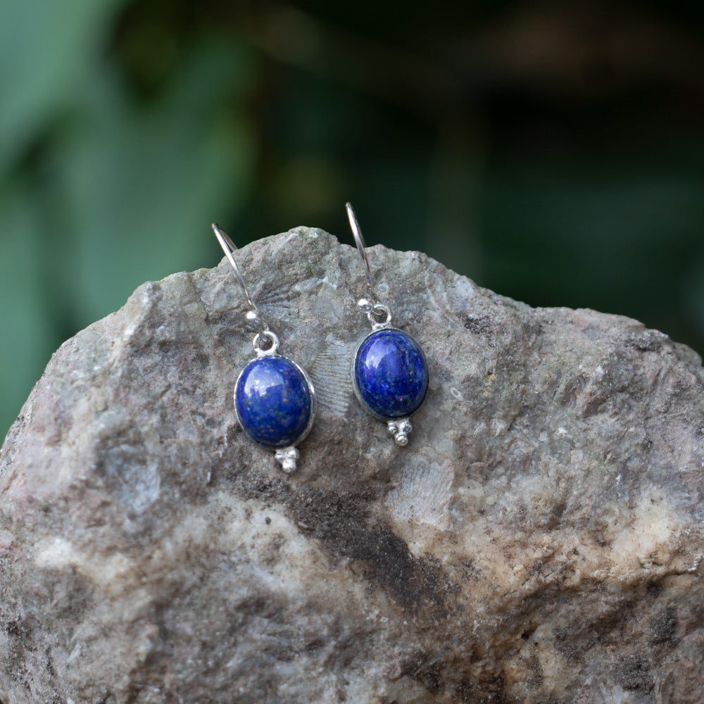 Lapislazuli-Ohrringe – 925er Sterlingsilber – echter Edelstein – nickelfrei